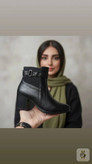 بوت زنانه مدل ارغوان زیره پیو سیزان ۶سانت جنس سوگو با استر خز لمینتی